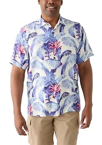 Big & Tall Orchid Botanic Silk Button Down Shirt