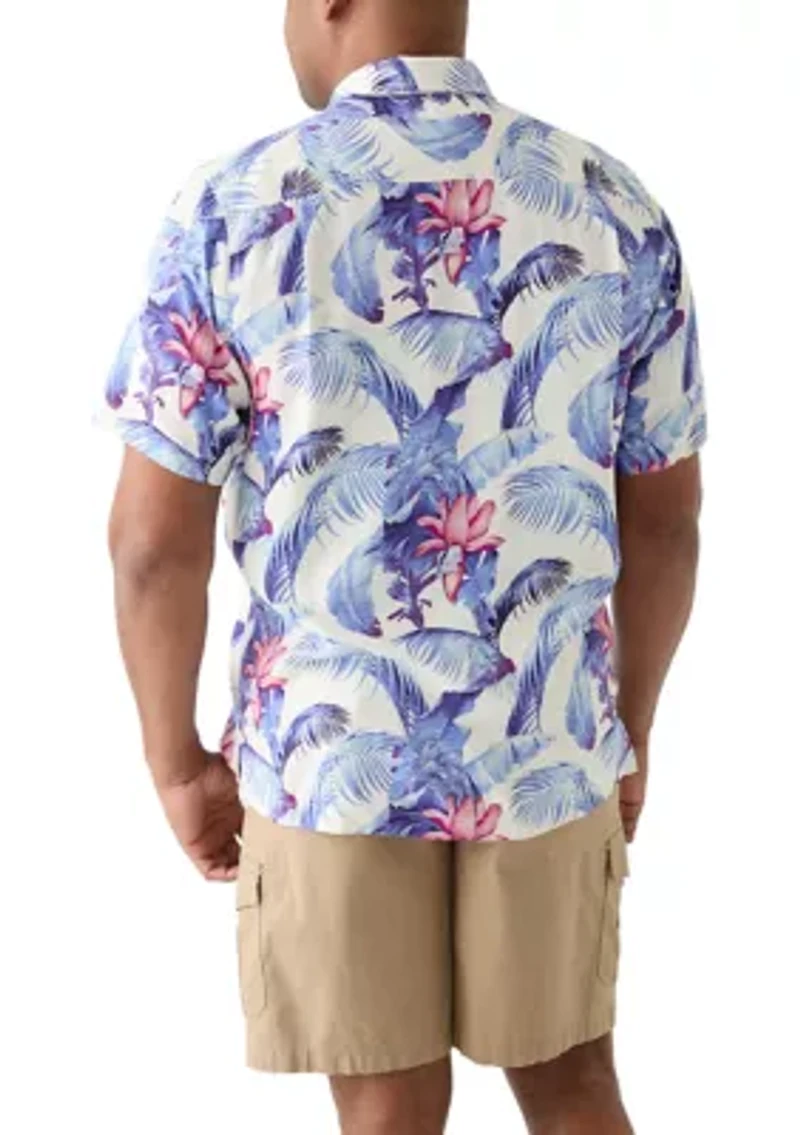 Big & Tall Orchid Botanic Silk Button Down Shirt
