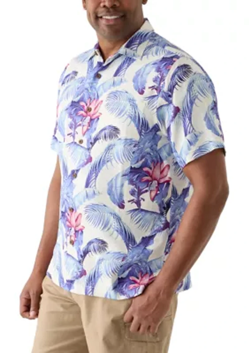 Big & Tall Orchid Botanic Silk Button Down Shirt