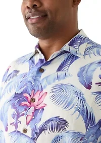 Big & Tall Orchid Botanic Silk Button Down Shirt