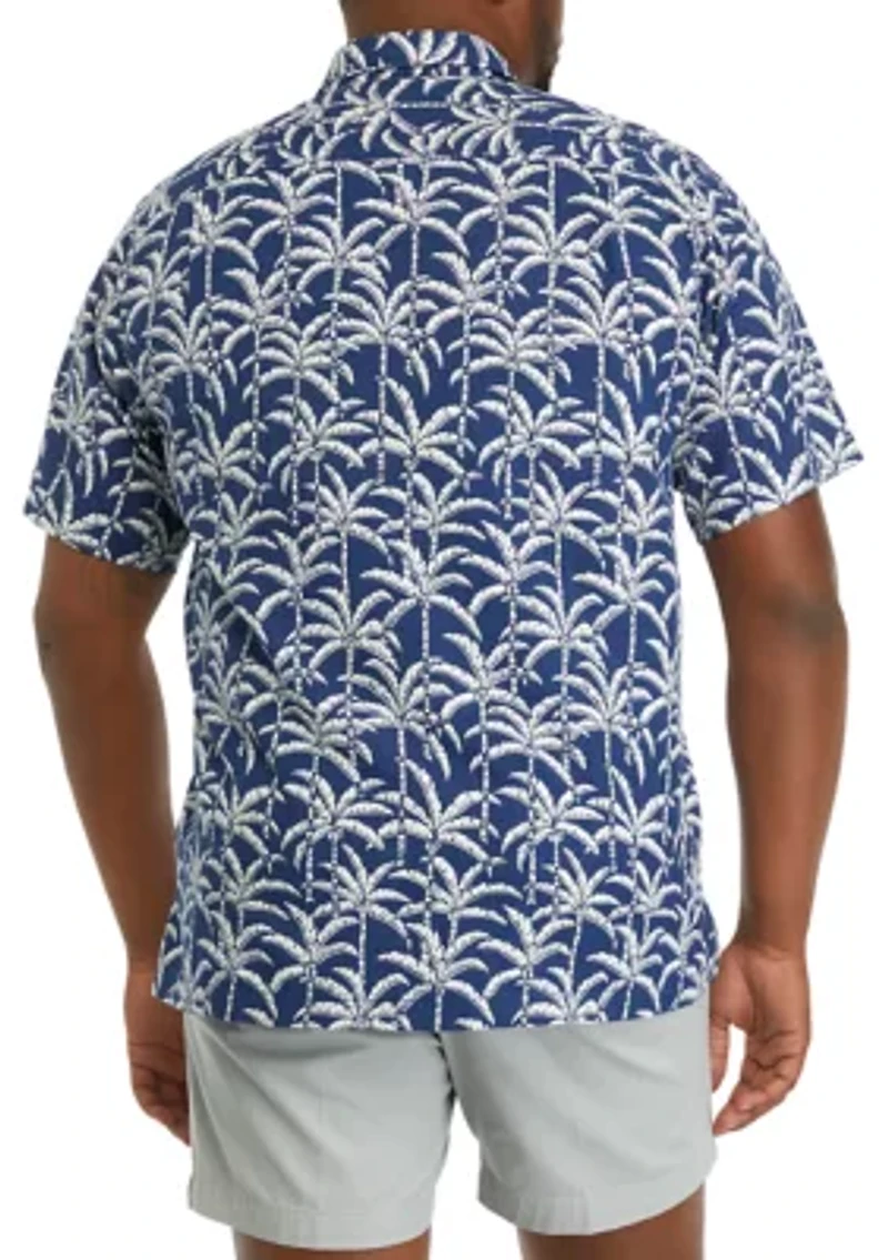 Big & Tall Short Sleeve Palm Party Shirt