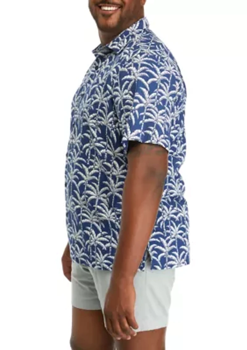 Big & Tall Short Sleeve Palm Party Shirt