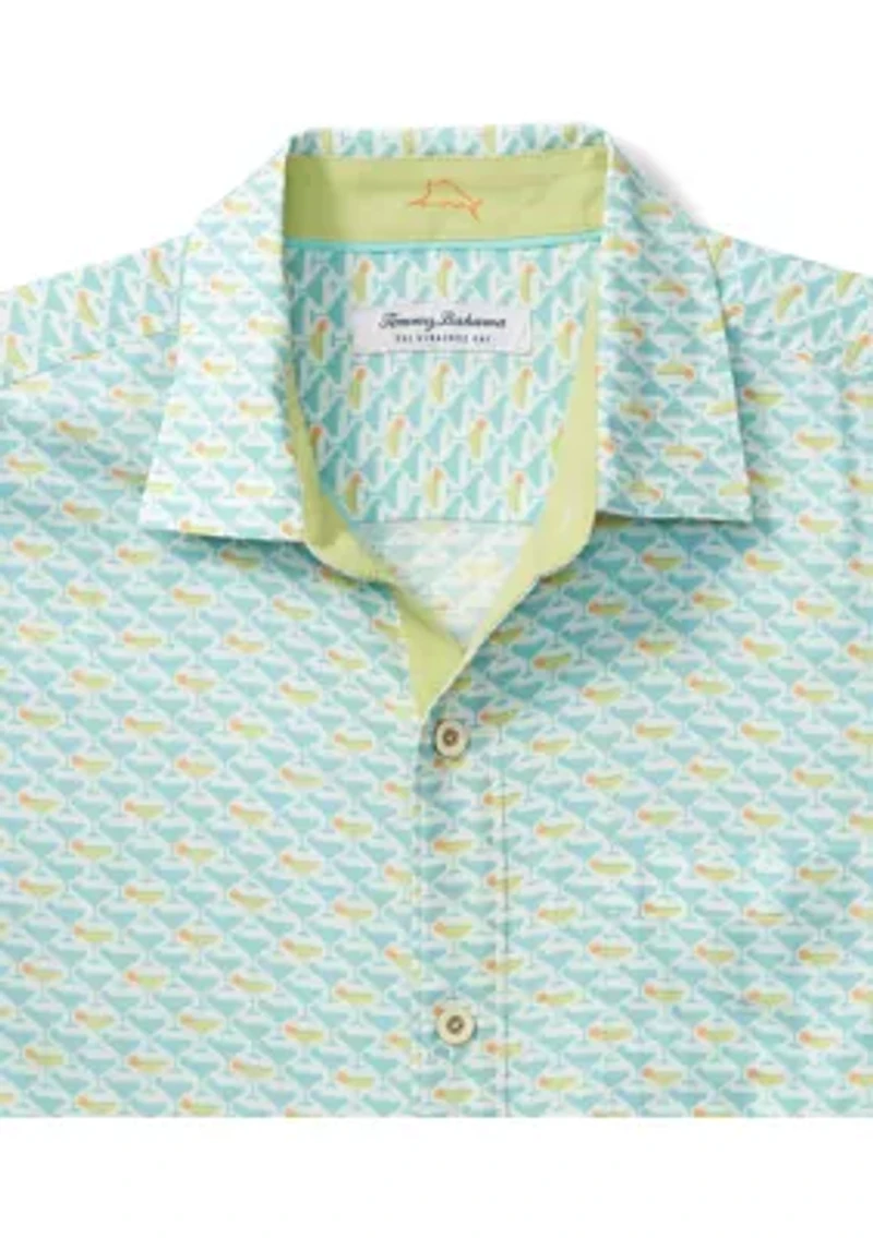 Big & Tall Vera Cruz Cay Cocktail Mixer Printed Button Down Shirt
