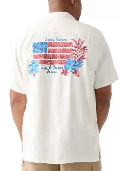 Big & Tall Sips and Stripes Forever Button Down Shirt