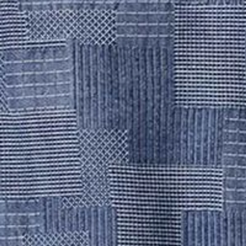 Big & Tall Blue Jeans Patchwork Button Up Shirt