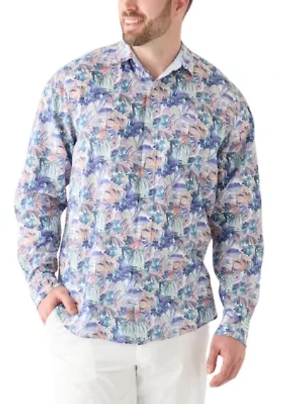 Big & Tall Nova Wave Amalfi Gardens Printed Shirt