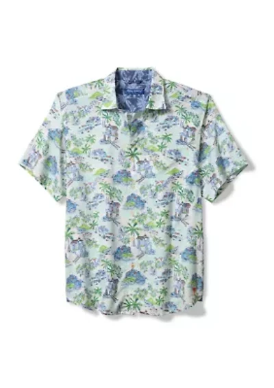 Big & Tall Printed Button Up Shirt