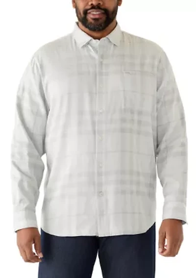Big & Tall Silver Mist Plaid Button Down Shirt