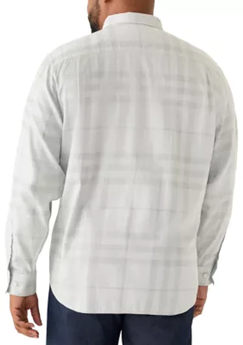 Big & Tall Silver Mist Plaid Button Down Shirt