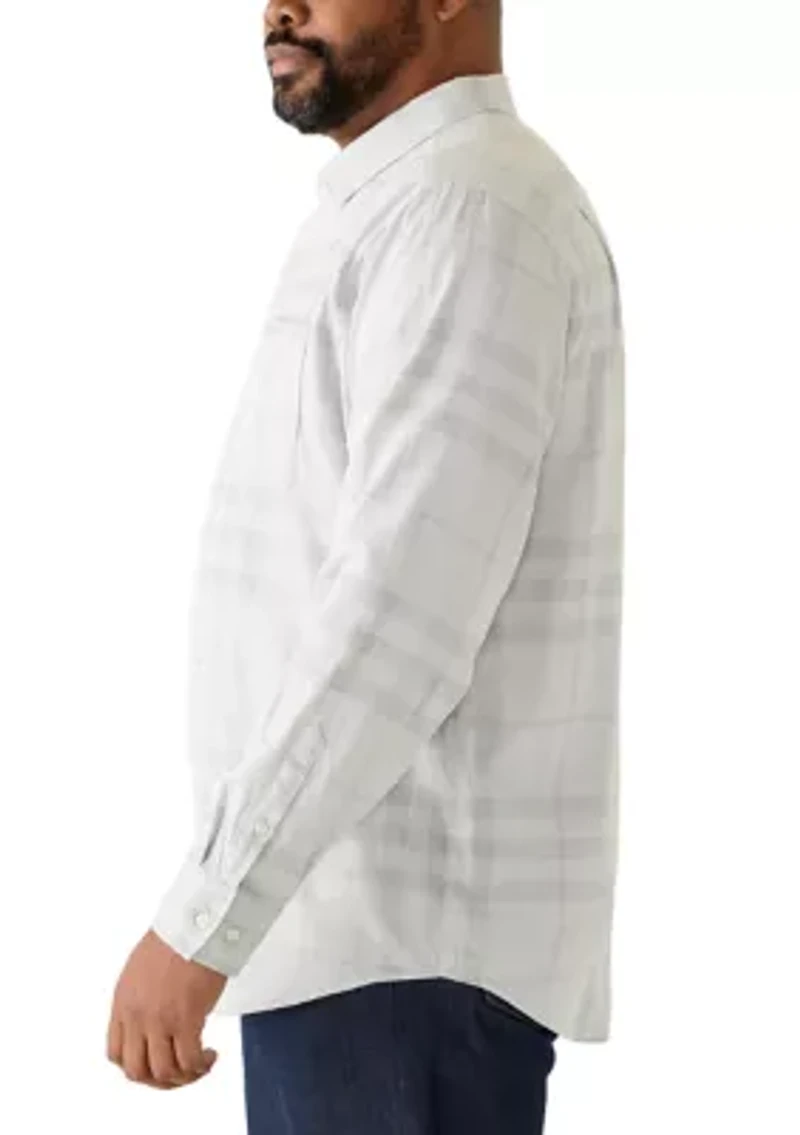 Big & Tall Silver Mist Plaid Button Down Shirt