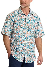 Men's Tall Nova Wave Glass Half Pull Button Shirt