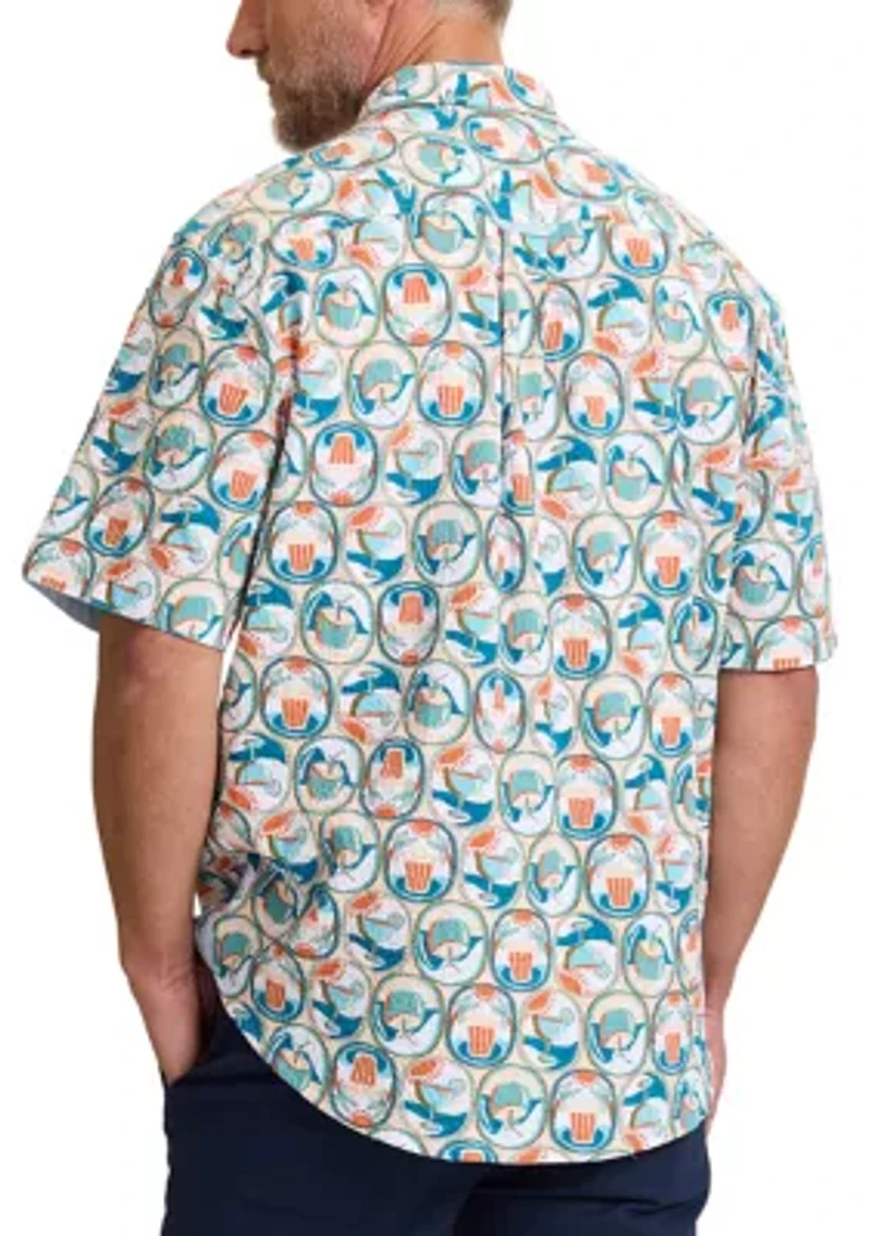 Men's Tall Nova Wave Glass Half Pull Button Shirt