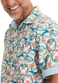 Men's Tall Nova Wave Glass Half Pull Button Shirt