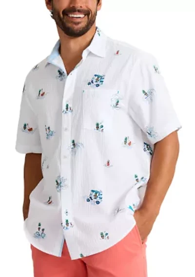 Men's Tall Beach Print Shirt