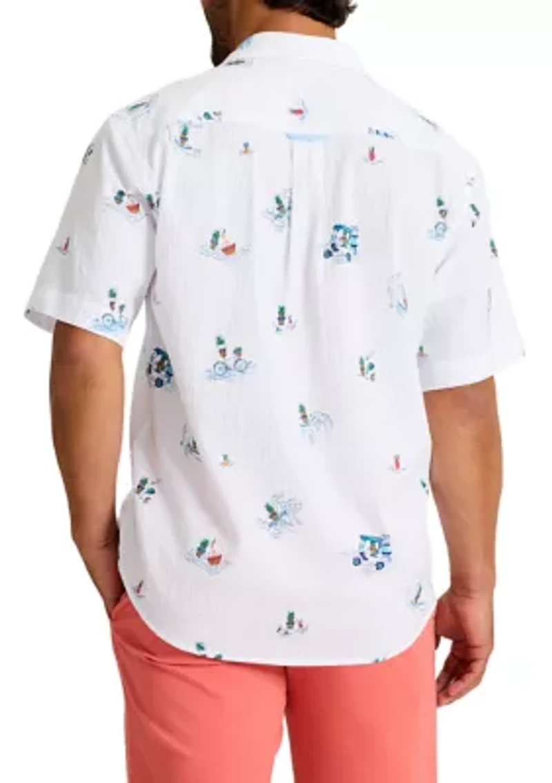 Men's Tall Beach Print Shirt