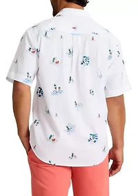Men's Tall Beach Print Shirt