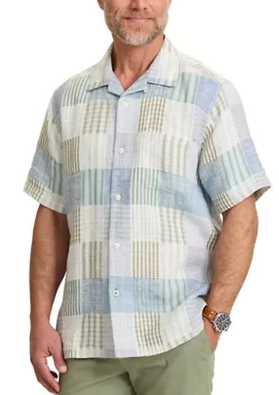 Men's Tall Patchwork Sand Button Shirt