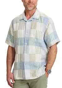 Men's Tall Patchwork Sand Button Shirt