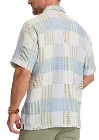 Men's Tall Patchwork Sand Button Shirt