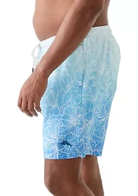 Big & Tall Naples High Tide Hibiscus Swim Trunks