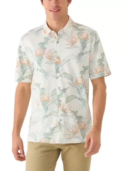Men's Costa Wave Festa Fronds Short Sleeve Camp Shirt