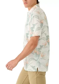 Men's Costa Wave Festa Fronds Short Sleeve Camp Shirt