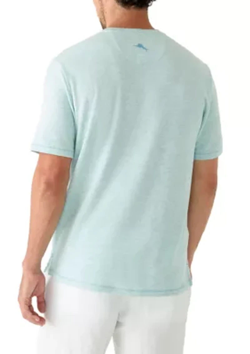 Men's Linen Short Sleeve Henley Shirt