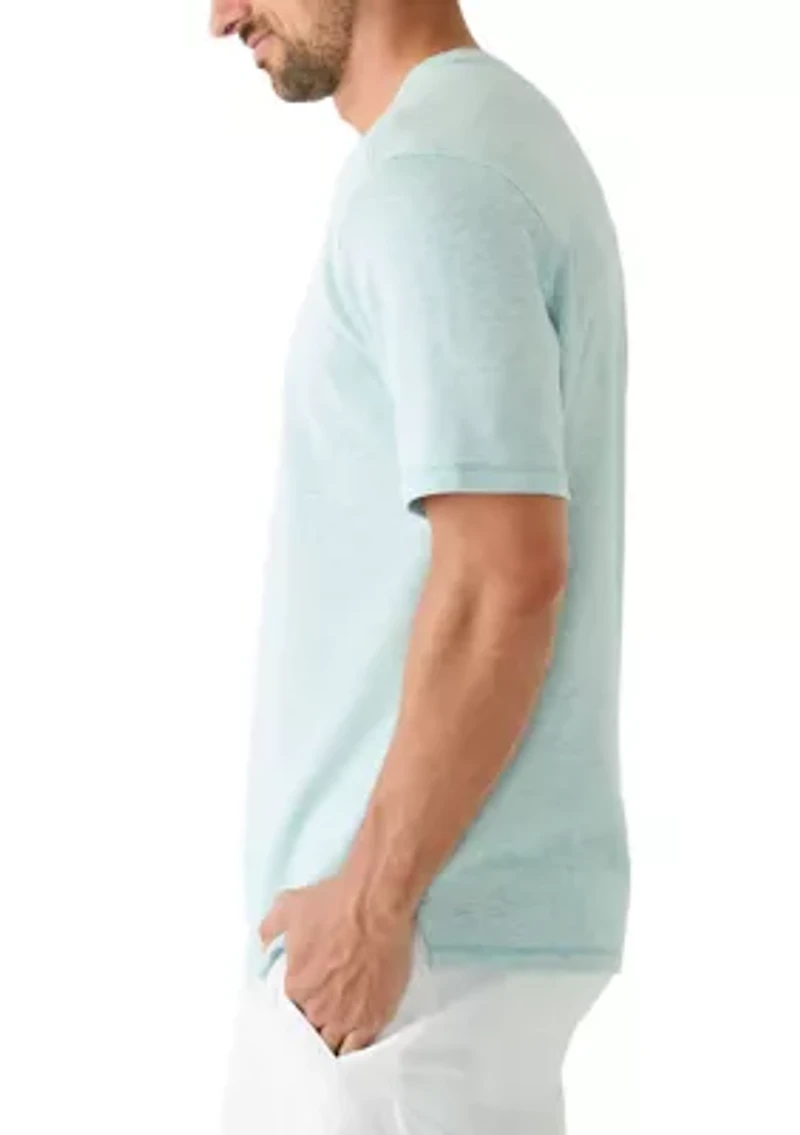 Men's Linen Short Sleeve Henley Shirt