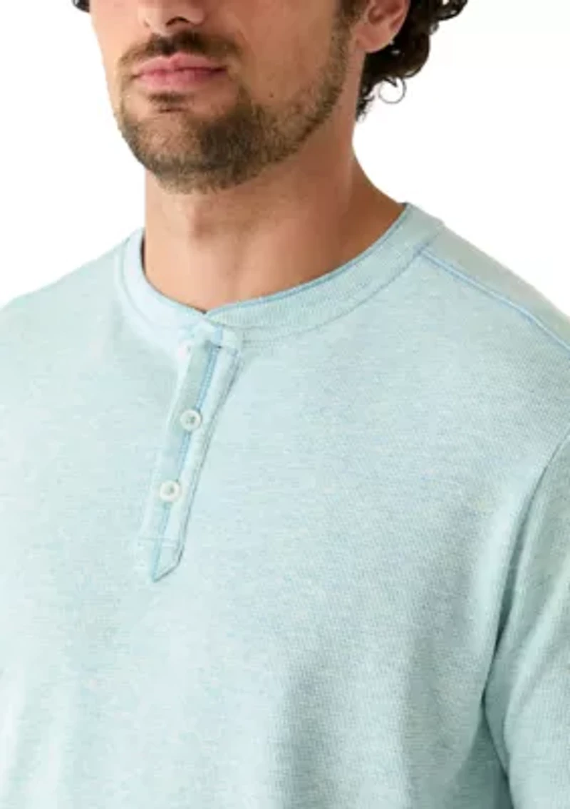 Men's Linen Short Sleeve Henley Shirt