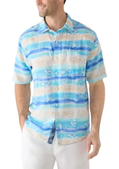 Men's Sand Linen Palma Batik Shirt