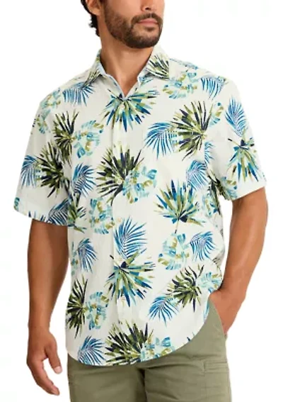 Men's Nova Wave Frond Mosaic Cotton-Blend Shirt