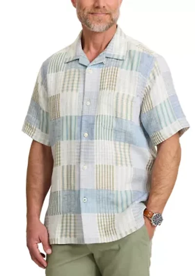 Men's Patchwork Sands Linen-Blend Camp Shirt