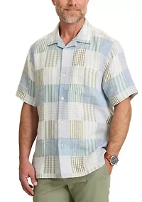 Men's Patchwork Sands Linen-Blend Camp Shirt
