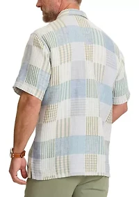 Men's Patchwork Sands Linen-Blend Camp Shirt