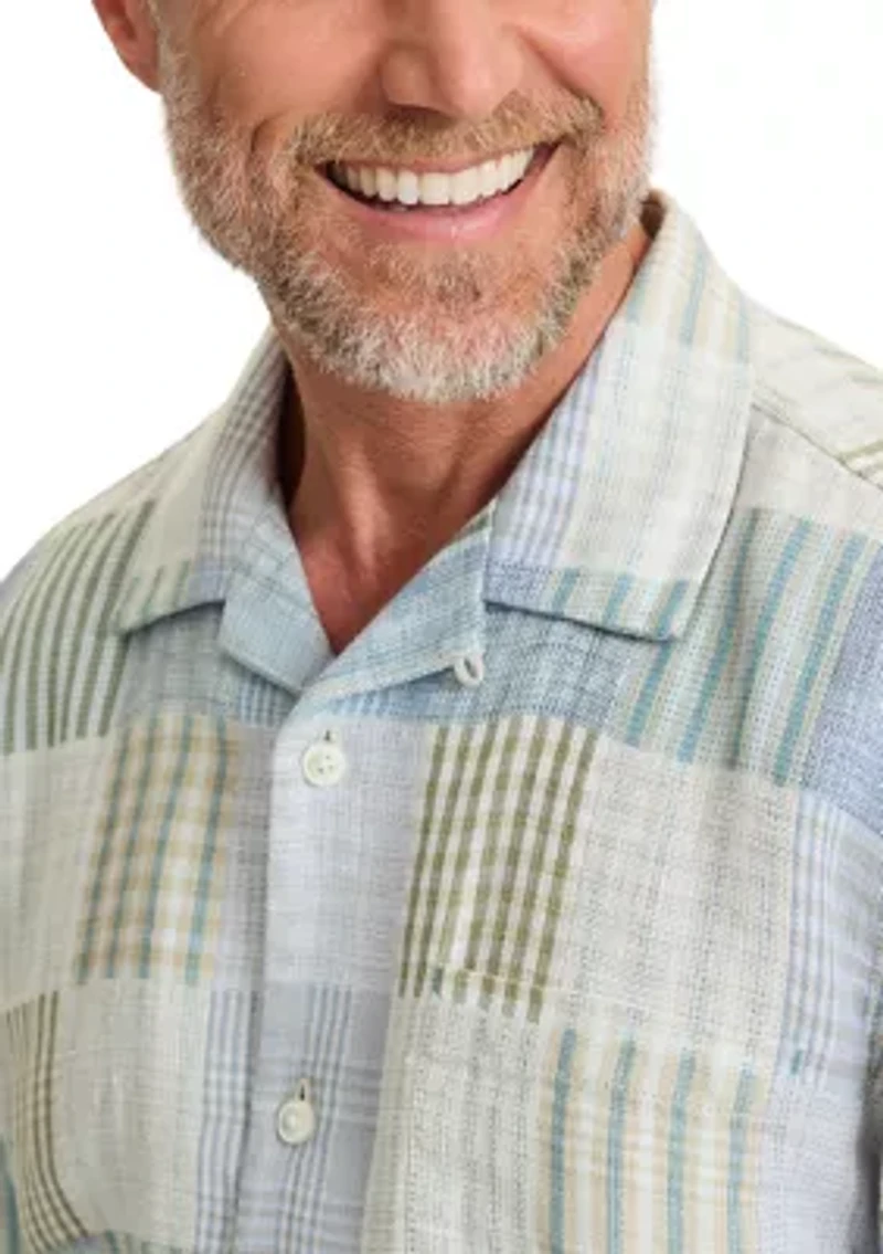 Men's Patchwork Sands Linen-Blend Camp Shirt