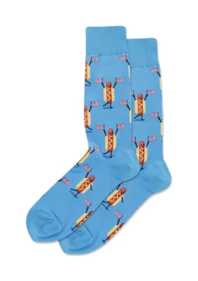 Patriotic Hot Dog Printed Socks