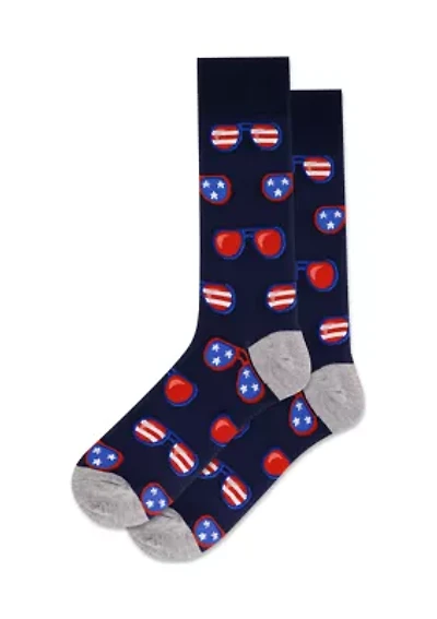 Men's Patriotic Sunglasses Crew Socks