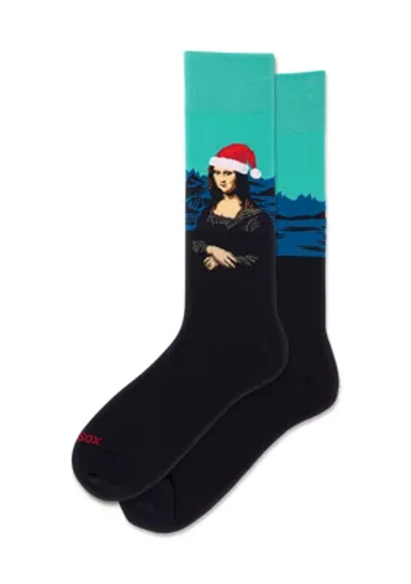Santa Mona Lisa Crew Socks