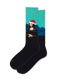 Santa Mona Lisa Crew Socks