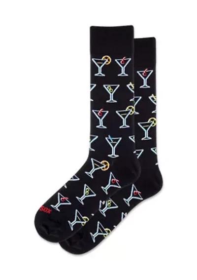  Men's Neon Martinis Cotton Socks 