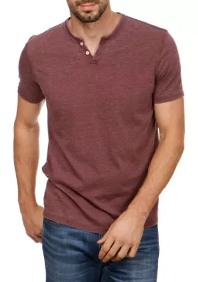 Short Sleeve Burnout Button Notch Shirt