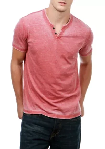Short Sleeve Burnout Button Notch Shirt