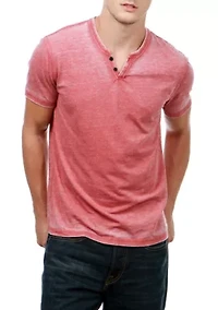 Short Sleeve Burnout Button Notch Shirt