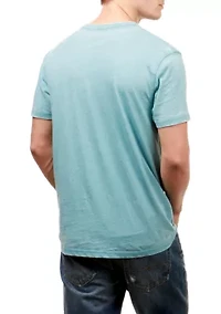 Short Sleeve Burnout Button Notch Shirt