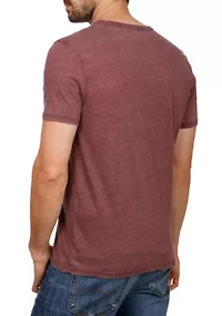 Short Sleeve Burnout Button Notch Shirt