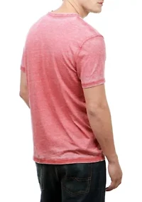 Short Sleeve Burnout Button Notch Shirt