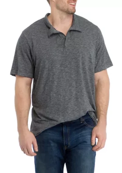 Big & Tall Short Sleeve Johnny Collar Polo Shirt