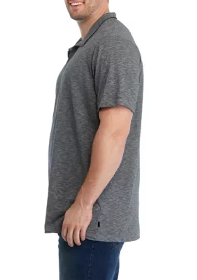 Big & Tall Short Sleeve Johnny Collar Polo Shirt