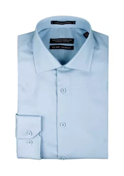 Men's Blue Solid Dobby Shirt
