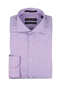 Men's Dobby Spread Collar Long Sleeve Button Down Shirt